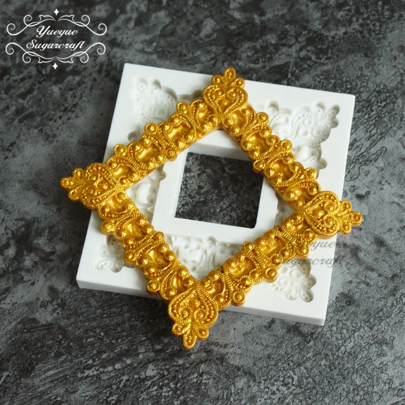 Yueyue Sugarcraft рамка Силиконовая Форма fondant форма для украшения торта инструменты