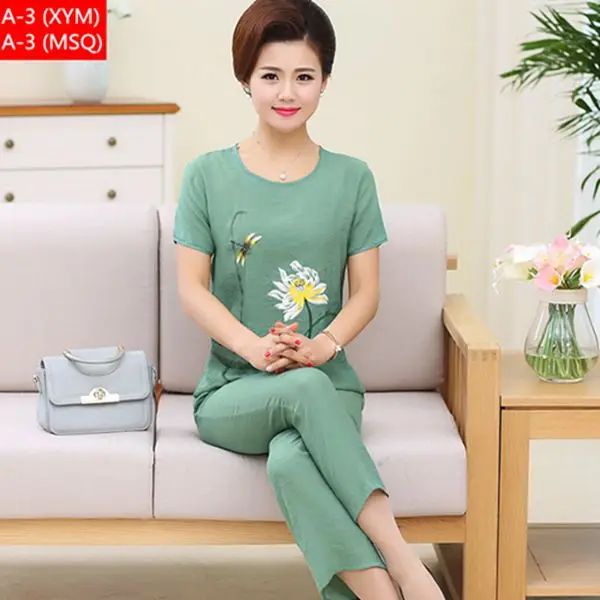 

Summer Womens Pajamas Sets Nightwear 2pc Tops Pants Sleep Sleepwear Cotton Nightgown Robe Clothes Bath Gown Novelty Clothing