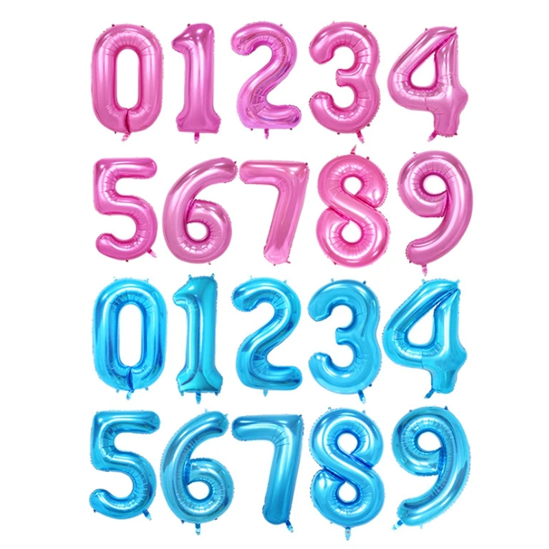 100 шт./лот 40 дюймов 0-9 Красочные фольгированные цифры-шары украшение на день