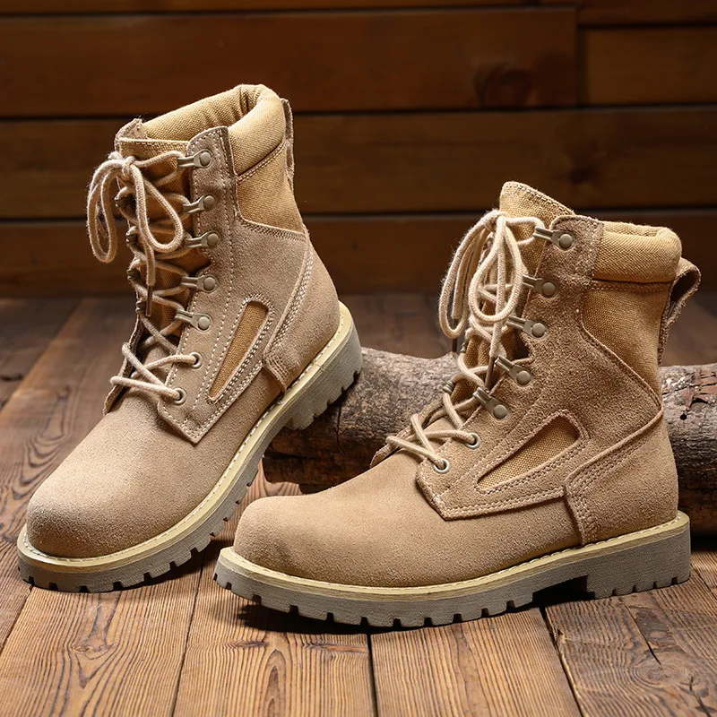 Sunny everest/ г. Мужские ботинки botas, уличная Мужская обувь Ботинки martin с круглым носком Песочная Рабочая обувь мужские военные ботинки, 38-44