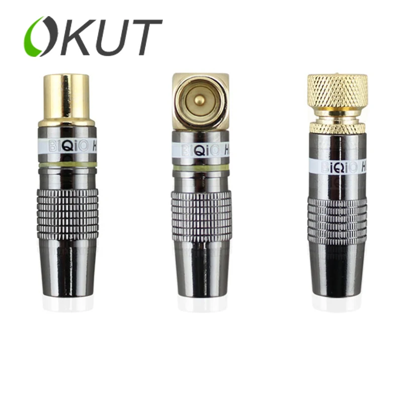 Okut 2 шт. ТВ кабель сварочный мужской rf Plug 90 градусов F глава терминал антенны