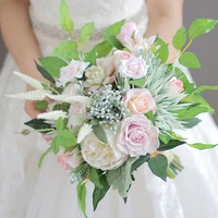 iffo custom bride brooch bouquet wedding brides groom corsage bridesmaid wrist flowers girl artificial flower bridal decorative