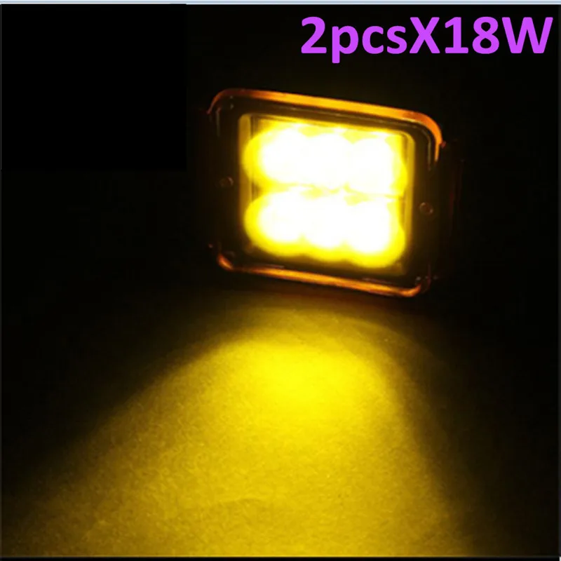 2pcs 18W Led Pods заподлицо светодиодный рабочий свет дальнего света пятно внедорожный