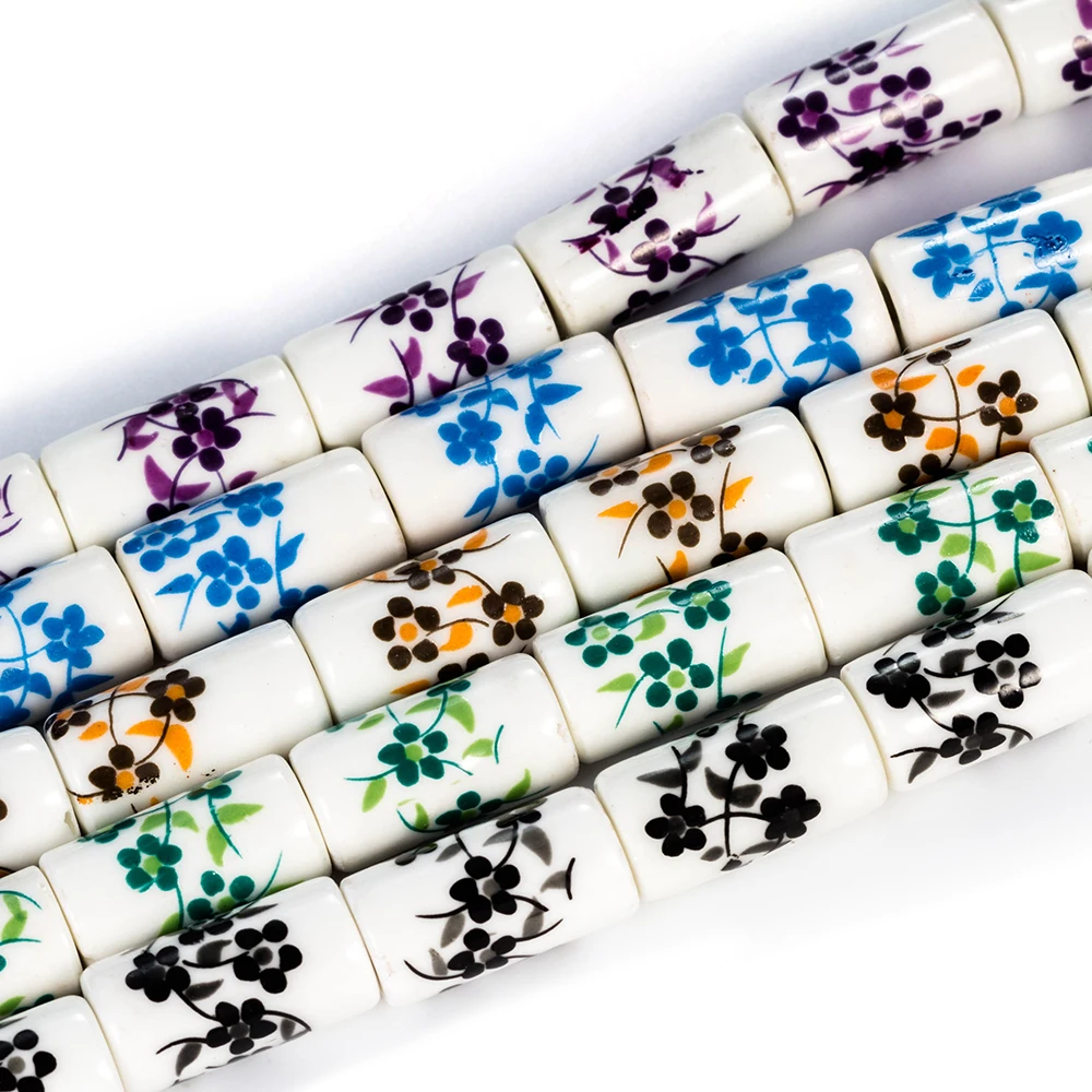 Разноцветные керамические шарики MEIBEADS 9*17 мм в цилиндрической форме для браслета
