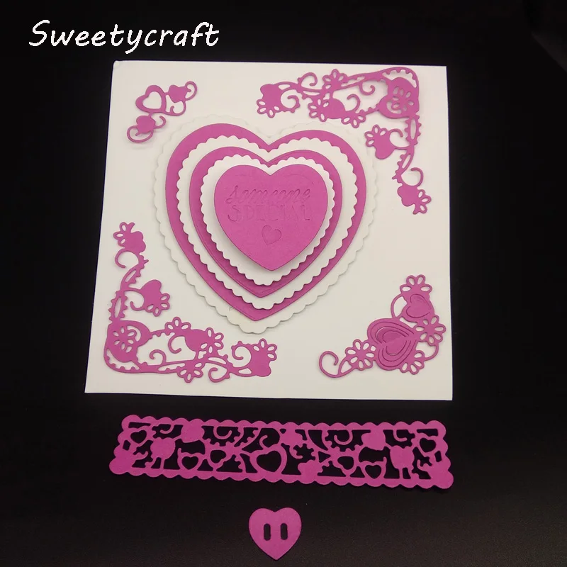 

Valentine's Day Heart Cut Dies Stencils Metal Cutting Dies Embossing for DIY Crafts Scrapbooking Photo Decorative Card Making