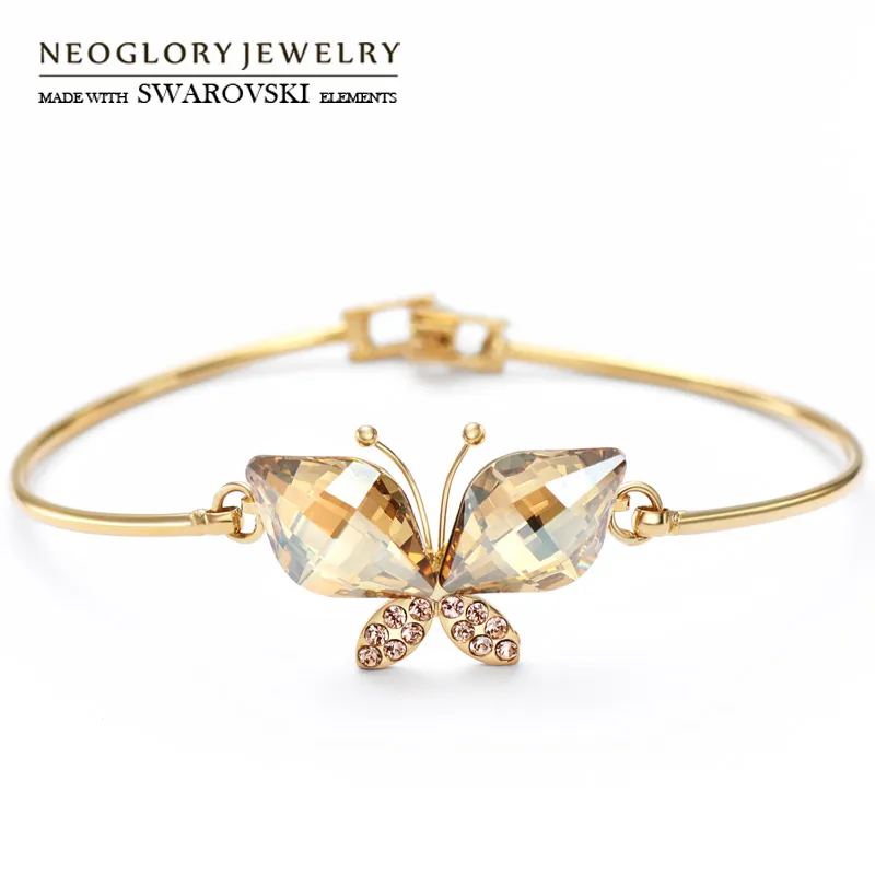 Neoglory Австрия Кристалл & Стразы браслет платье с милой бабочкой разработанные