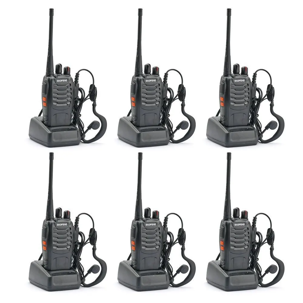Портативная рация Baofeng 888 s 6 шт. 5 Вт UHF 400-470 МГц ручная портативная двухсторонняя