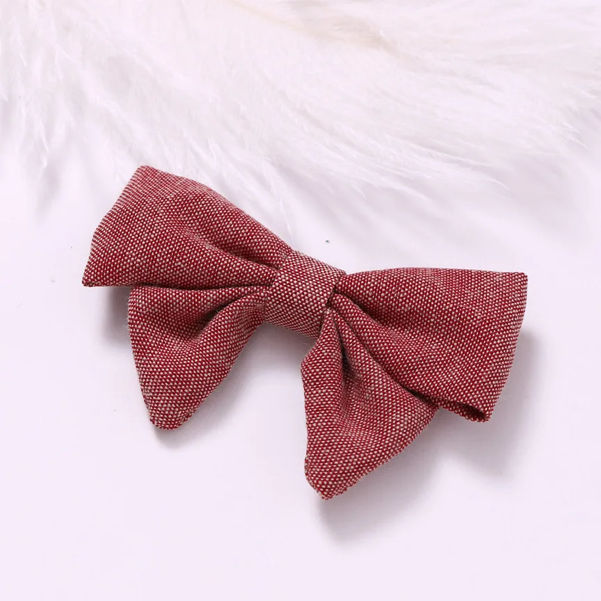 Brown with hair clip 2 шт./партия, Лен ткань волос бант из нейлона повязки на голову или заколки для волос, моряк лук повязки на голову или заколки девушки аксессуары для волос - Цвет: Brown with hair clip