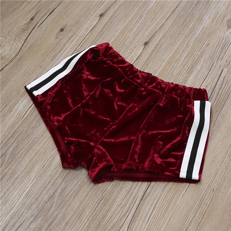 Женский бархатный комплект из 2 предметов летний двух предметов: укороченный топ