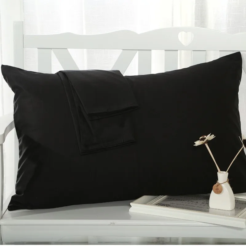 

New 100% Cotton Standard Pillowcases Silver Gray Single Bedding Pillowcase 48cmx74cm Envelope Pillow Cover
