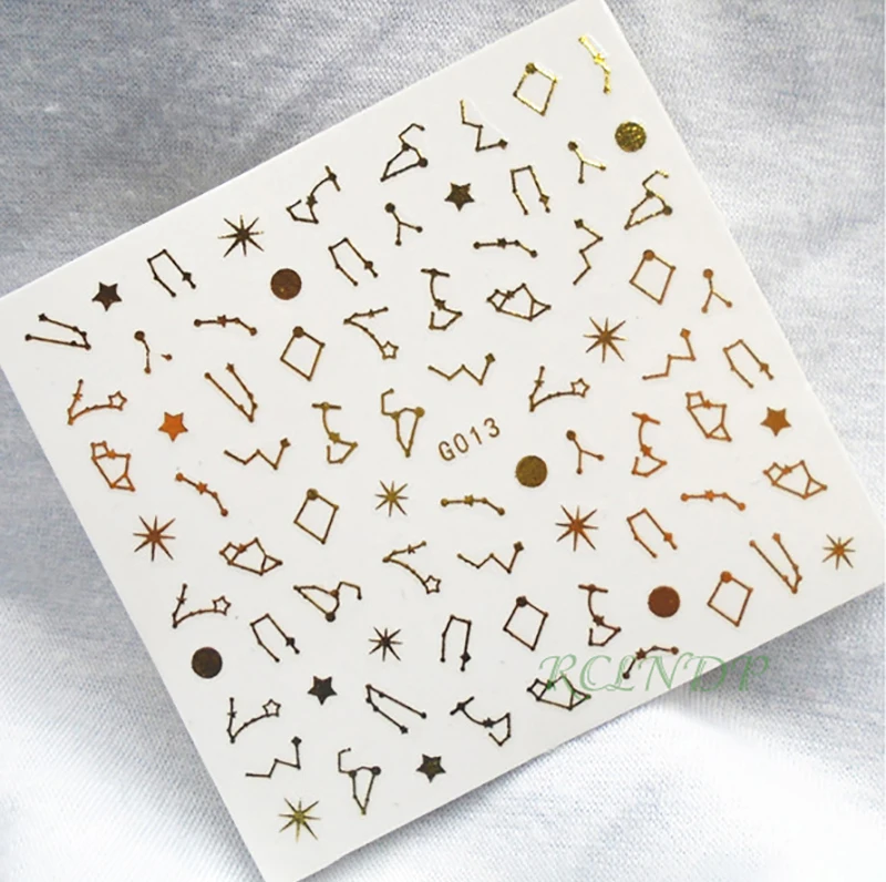3D стикер для ногтей все украшения звезда Солнце золотые ногти искусство Pegatinas