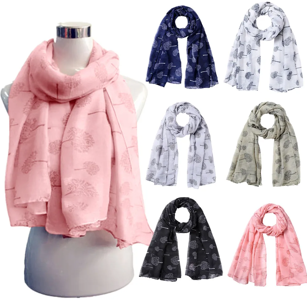 2019 Shawl Scarf Spring Women Printed Dandelion Soft Chiffon Wrap Wraps Scarves Clothing Beauty Friend Gift H1812 |