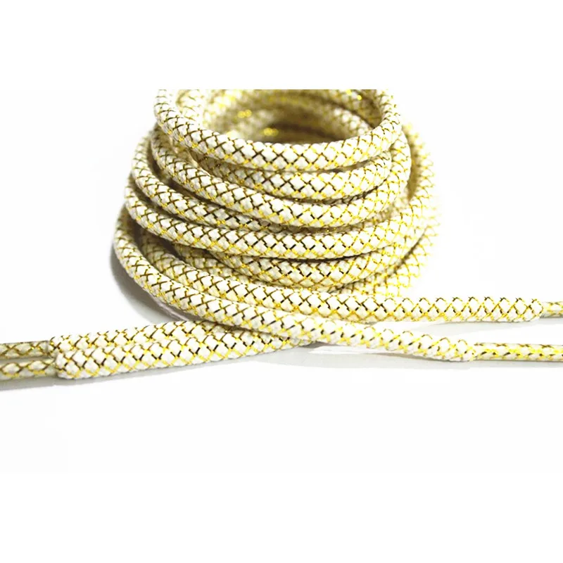 Бестселлер 2020 круглые шнурки 47 дюймов золотые металлические красочные для обуви