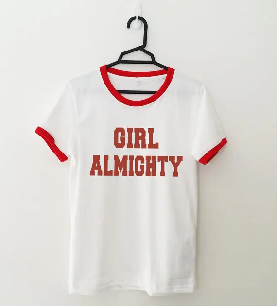 Новое поступление модная женская футболка GIRL ALMIGHTY Летние повседневные топы для