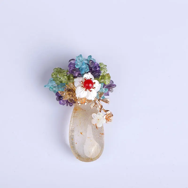 Дизайнерский ручной работы натуральный кристалл драгоценный камень и жемчуг