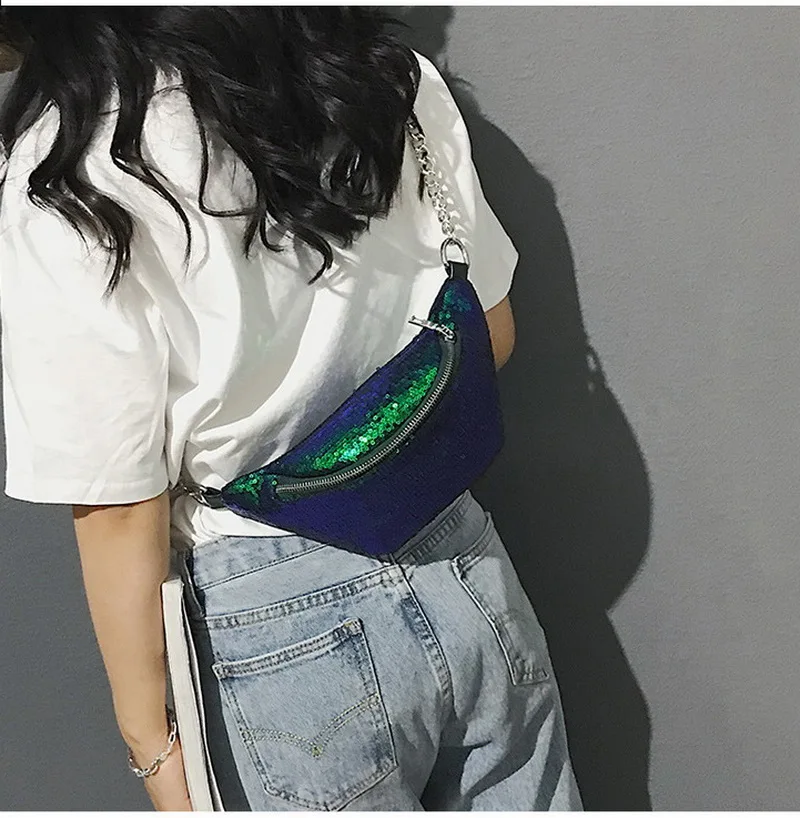 Mododiino Bling Sequins Сумки на пояс многофункциональные модные женские сумки на плечо Классический дизайн сумки Повседневная сумка на ремне DNV0364