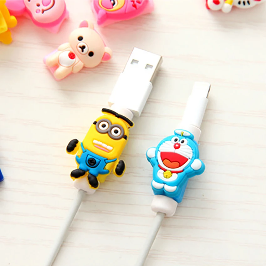 Funelego 50 штук 1 лот Мультфильм Стиль D5 USB кабели Крышка для зарядного устройства