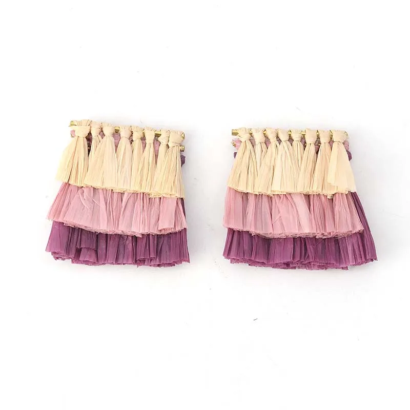 2 шт. Raffia бумага бахрома кисточка для рукоделия поставки Швейные аксессуары одежды вечерние украшения костюма - Цвет: 6
