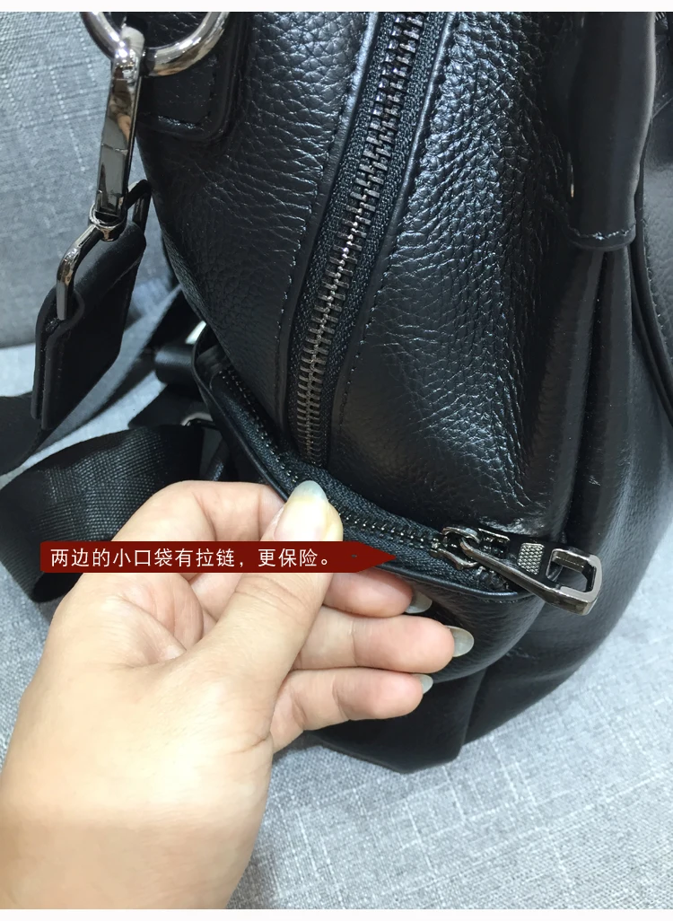 Женский рюкзак из натуральной кожи высокого качества Mochila Feminina Back Pack черный рюкзак