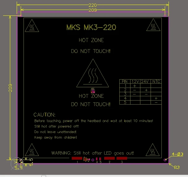 3d принтер обновленный высокотемпературный 120 градусов 220*220*3 мм алюминиевый MK3