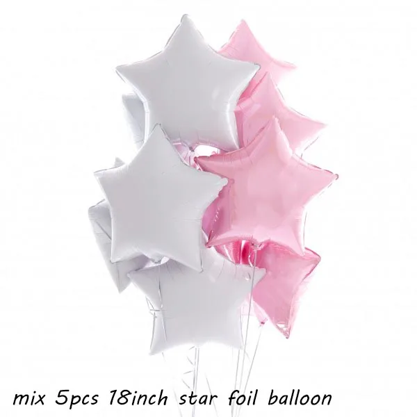 mix 5pcs star 1 шт. 100*97 см Розовый пони 3D Маленькая Лошадь Единорог шары с днем рождения Единорог вечерние гелиевый воздушный шар покрытый фольгой дети животные игрушки Globos - Цвет: mix 5pcs star
