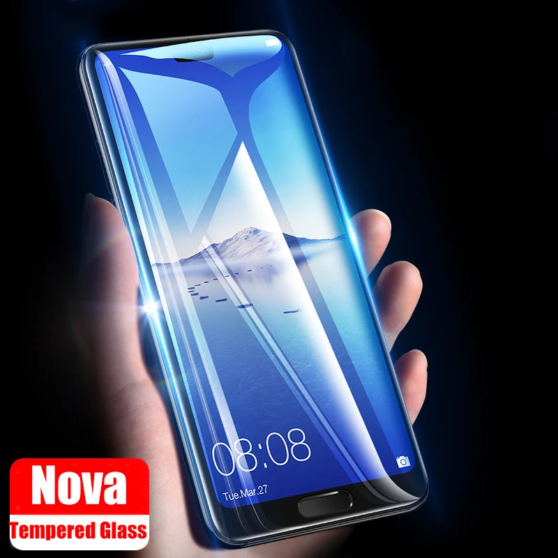 Защитное стекло 9D для Huawei Nova 2 2i 3 3i 3e 4 5 Pro полностью покрывающее изогнутое защиты