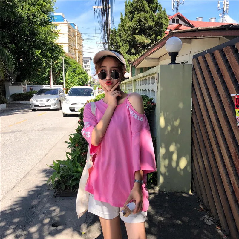 Для женщин футболки топы Японии Ulzzang Kawaii дамы ретро с буквенным принтом Футболка