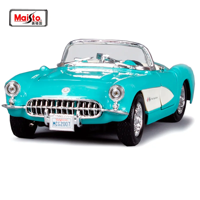 

Maisto черный 1957 Chvrolet Corvette масштаб 1:24 модель автомобиля из сплава Литые и игрушечные автомобили Высокое качество коллекция детские игрушки по...