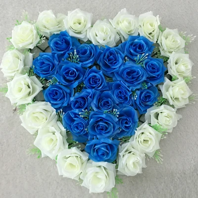 Новое поступление 40 см * синие прекрасные в форме сердца розы цветы для свадьбы