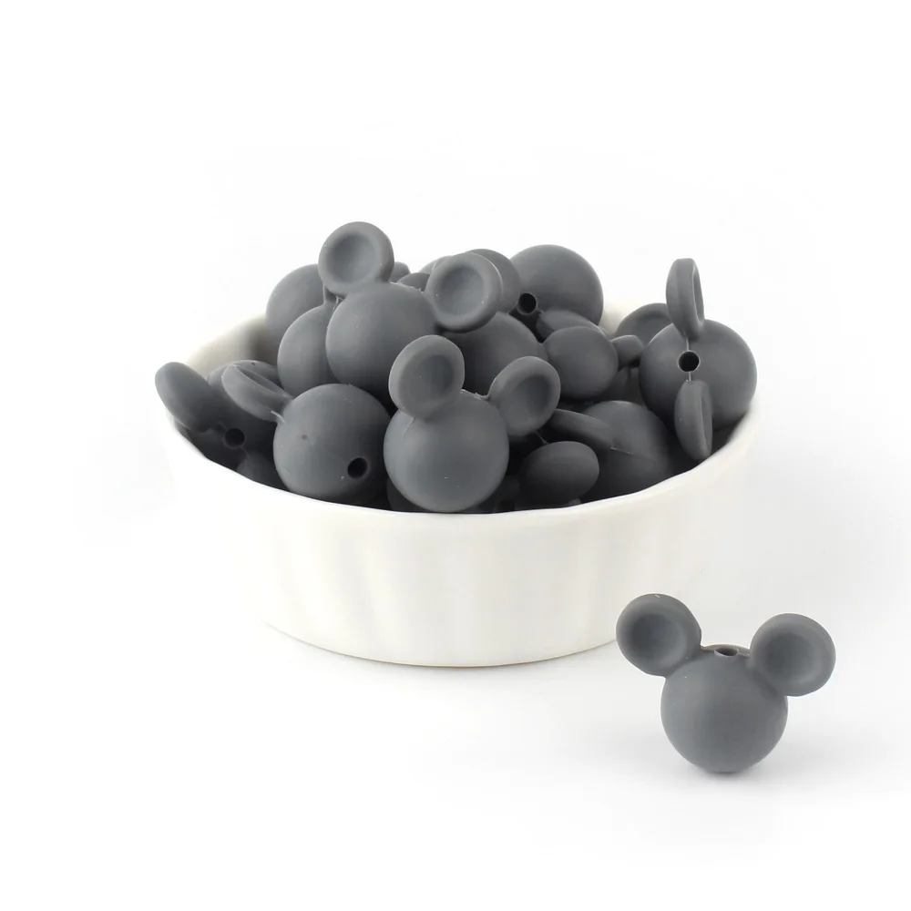15 Dim Gray Keep& Grow 10 шт. Микки детские силиконовые бусины BPA Бесплатно Детские Прорезыватели из пищевого жемчуга силиконовая соска-подвеска детский продукт - Цвет: 15 Dim Gray