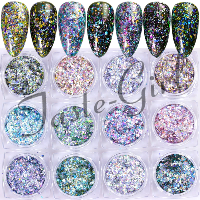 Блестящие хлопья для ногтей порошковая пыль 3D Подвески лазерный мусор Русалка