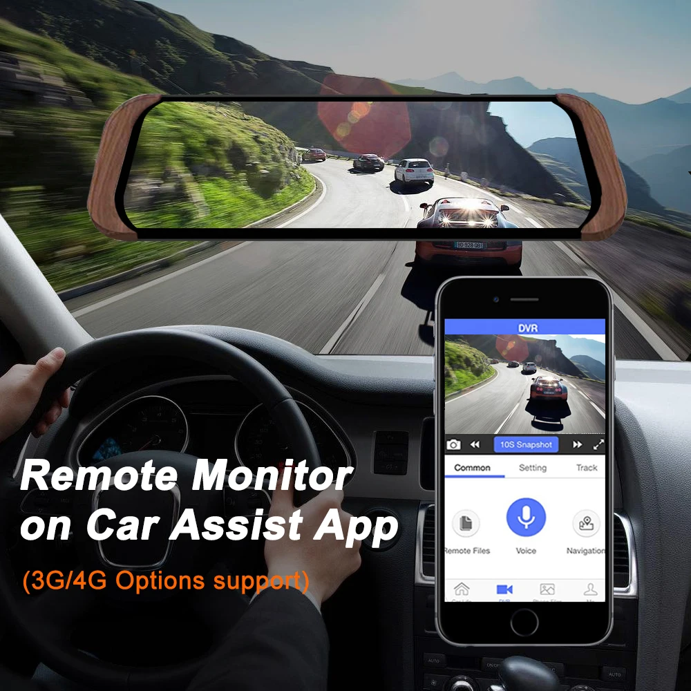 Bluavido 10 дюймов 4G ADAS Android Автомобильное зеркало заднего вида DVR камера GPS навигация