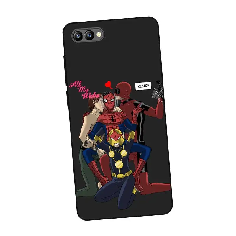 Роскошный Черный силиконовый чехол P037 Deadpool для huawei Honor 6A 6C 6X 7C 7X8 Lite Pro |