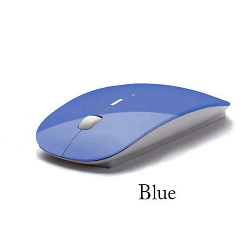 Blue Компьютерная мышь для ноутбука, ультратонкая оптическая беспроводная мышь 2,4G, USB приемник, беспроводная воздушная мышь - Цвет: Blue