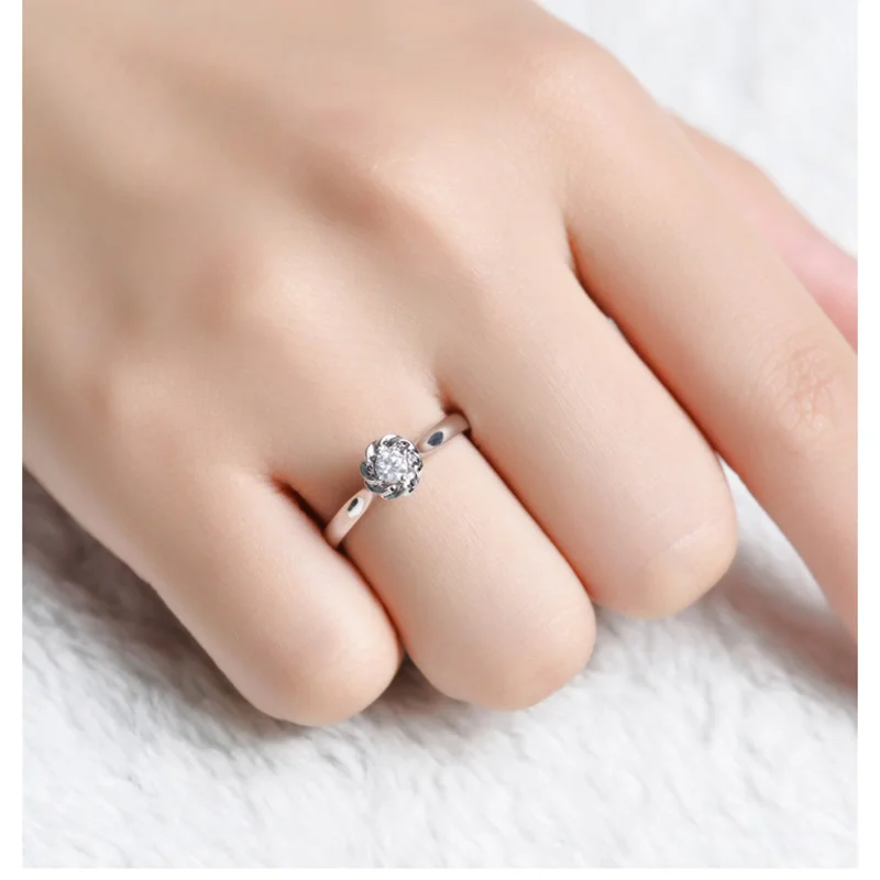 ANI 18K Белое/желтое/розовое золото (AU750) обручальное кольцо 0 08 CT сертифицированное SI