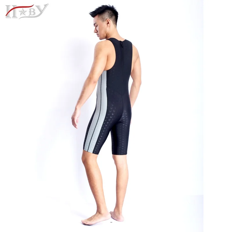 HXBY профессиональный мужской купальник сдельный на молнии сзади sharkskin для