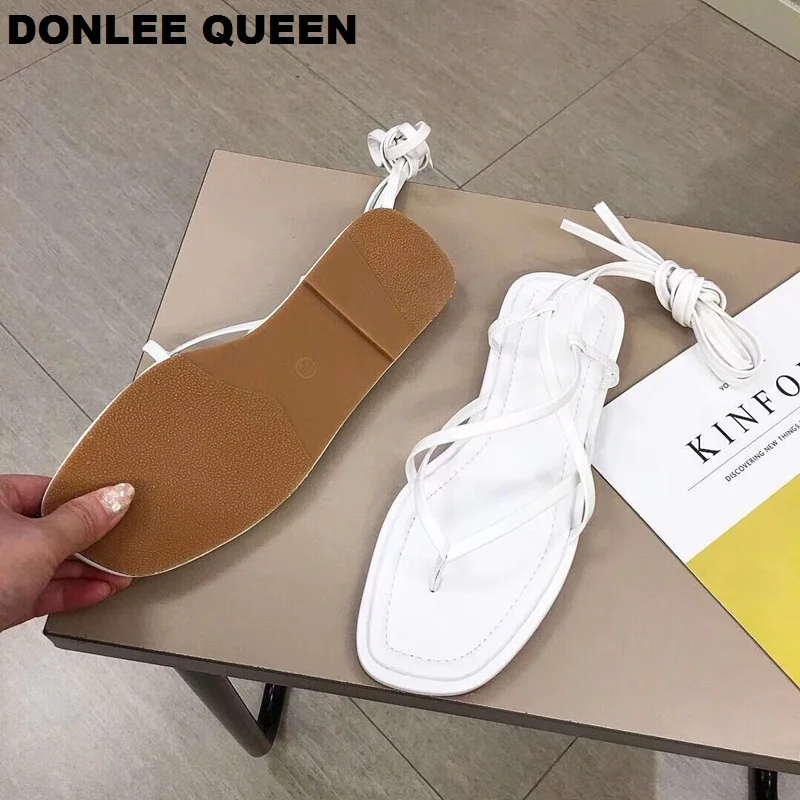 Сандалии DONLEE QUEEN женские с перекрестными ремешками босоножки-гладиаторы на