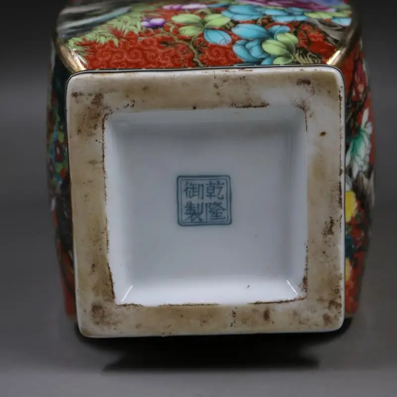 Jingdezhen Antique Ceramic Enamel Vase Square Vases Flowers And Birds Pattern Ancient Ming and Qing Porcelain | Дом и сад