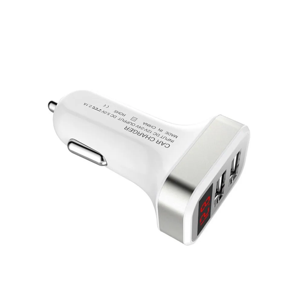 Франшиза 2019 5V 2.1A 2-портовое USB Автомобильное зарядное устройство со светодиодным