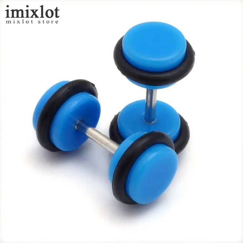 2 PCS Stainless Steel Colorful Fake Cheater Ear Plug Gauge Illusion Women Men Punk Style Body Pierceing Jewelry Accessories | Украшения и