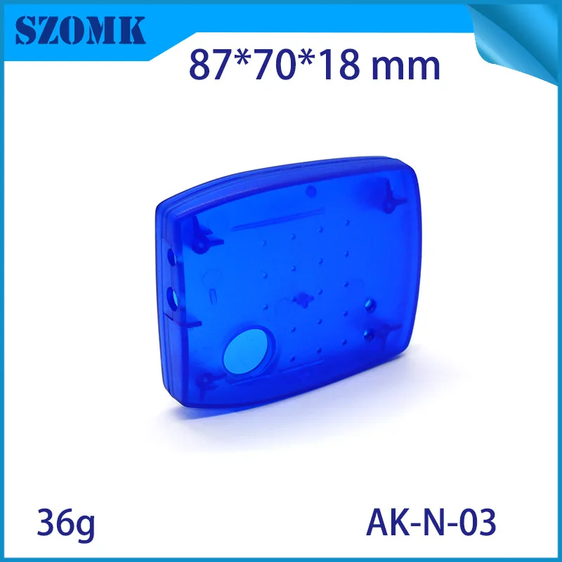 1 piece transparent blue plastic box for pcb housing electrical enclosure 87*70*18mm szomk diy electric project | Обустройство дома