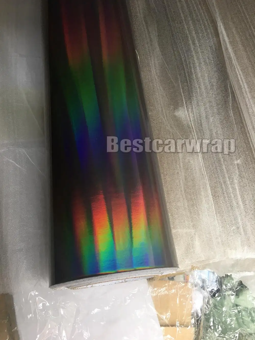Голографическая черная хромированная автомобильная пленка высокая гибкость без