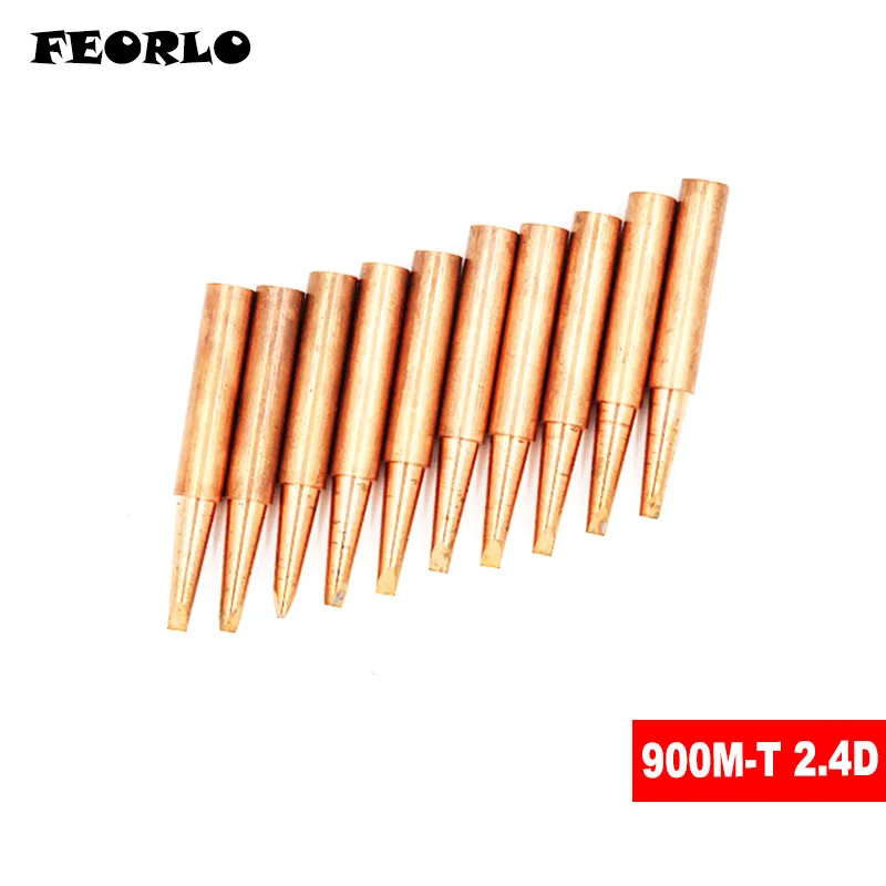 FEORLO 10 шт. + втулка K/SK/IS/B/I/1C/2C 3C/4C/5C/3.2D/2.4D/1.6D/1.2D/0.8D 900M T Чистый медный паяльный