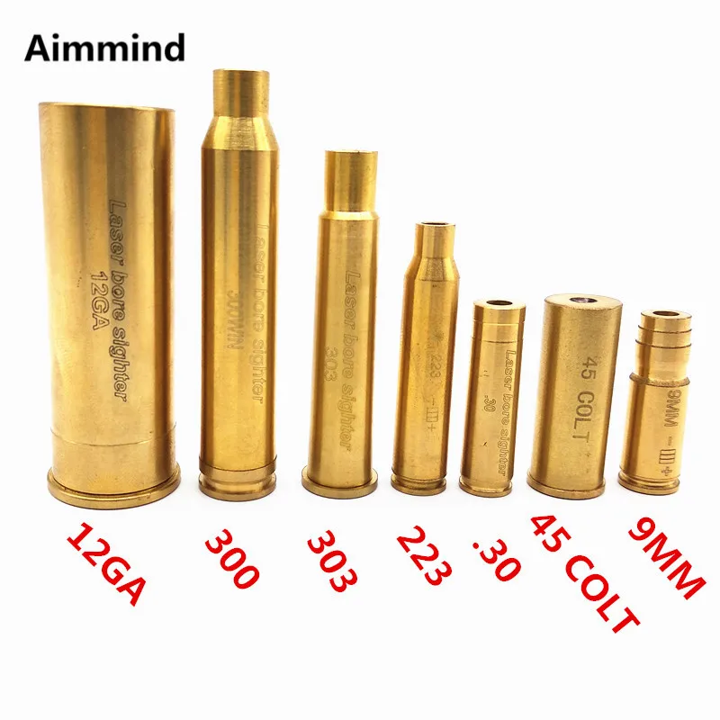 Новый красный точечный 12GA. 300 45 COLT 303 9 мм 223 лазерный латунный корпус Калибр