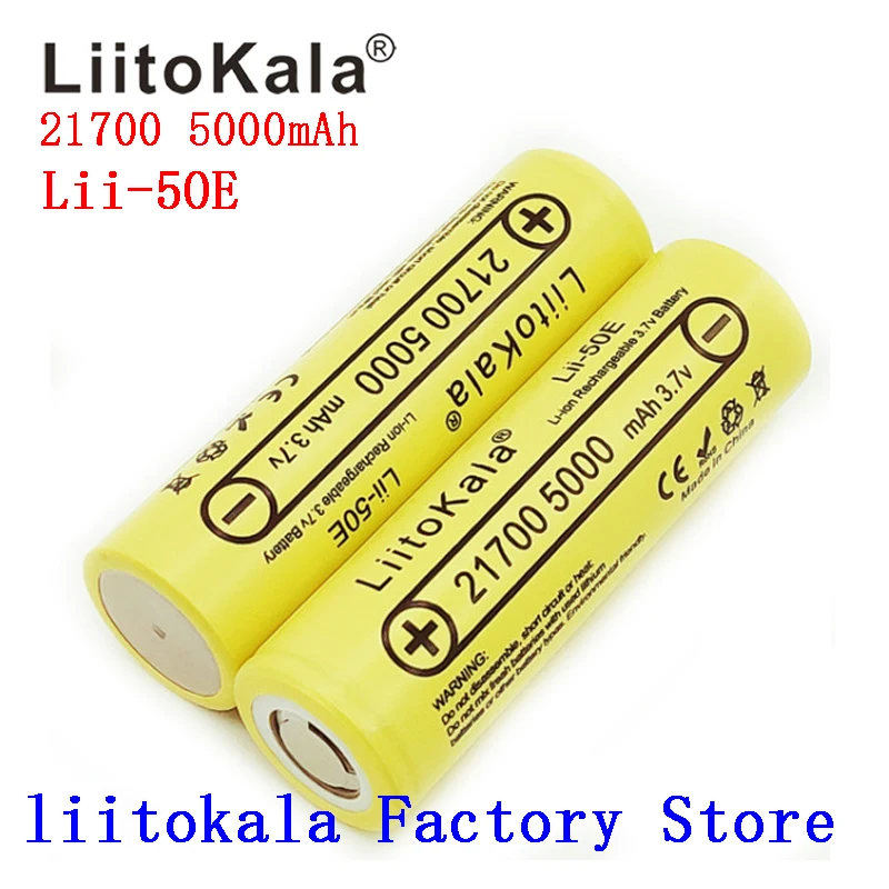 Фото Аккумуляторная батарея LiitoKala, 21700, 5000 мАч, 40 А, 3,7 в, 10 с №3