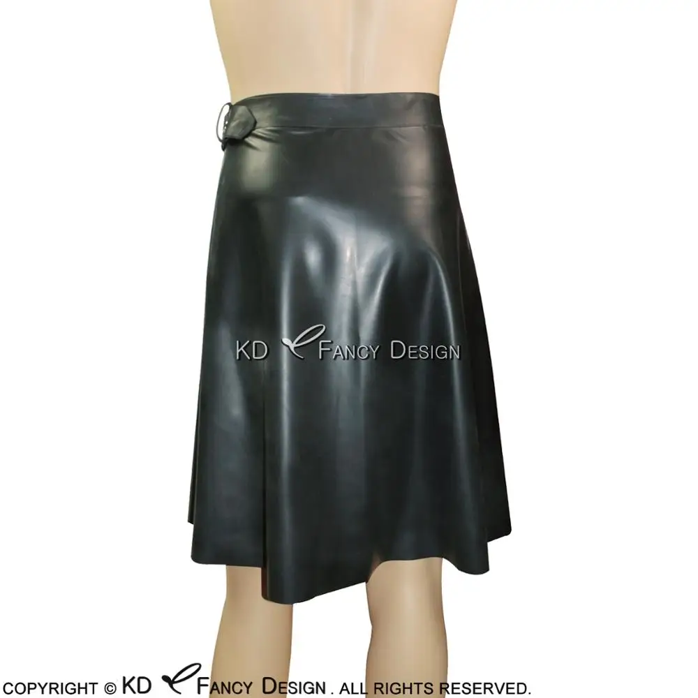 Черные сексуальные латексные юбки Kilt с ремнями короткая резиновая стандартная