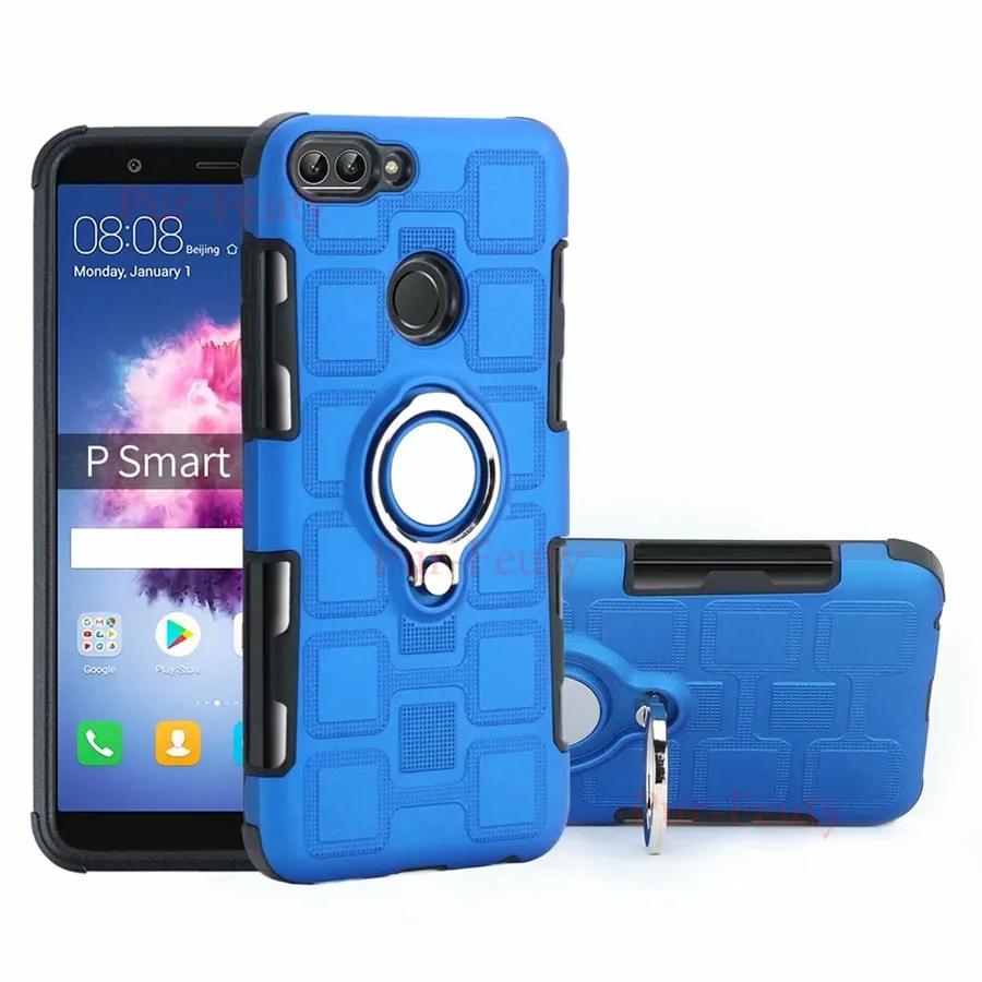 Чехол для huawei P Smart FIG LX1 LA1, противоударный силиконовый чехол-подставка с кольцом, высококачественный модный тонкий чехол-накладка для huawei Enjoy 7S