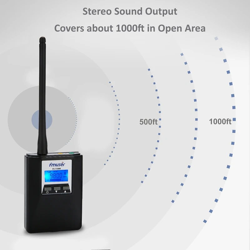 FMUSER FU-T300, 0,2 Вт, fm-радио передатчик, набор, портативный передатчик с низкой мощностью, fm-передатчик для туризма, светильник, шоу, встречи