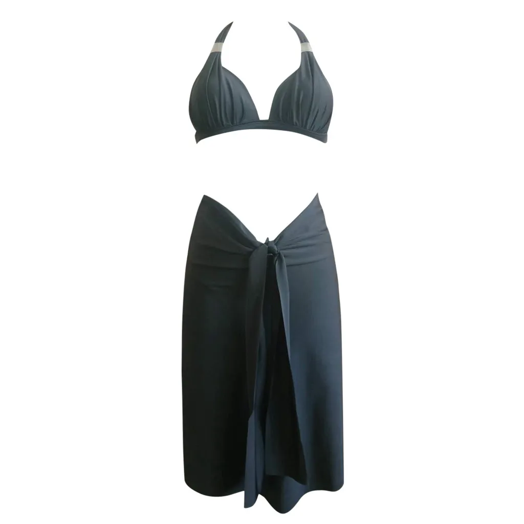 Женский купальный костюм пуш-ап wimsuit бикини sewomen накидка Пляжное платье юбка без