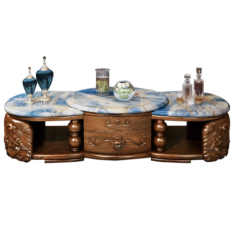 Кофейный, чайный столик basse de salon минималистичный sehpa masa couchtisch Европа и Америка дерево beistelltisch Скандинавская мебель деревянная - Цвет: Небесно-голубой